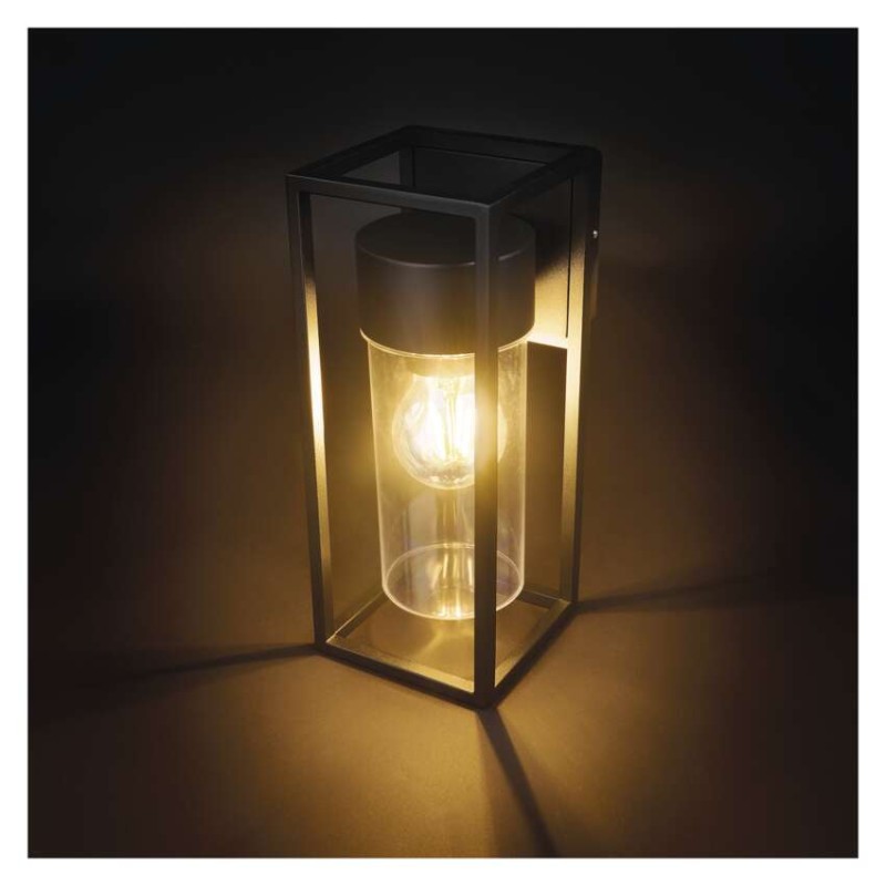 Emos ZGI010P TILLIA venkovní nástěnné svítidlo E27 128 × 110 × 270 mm  IP44 černá