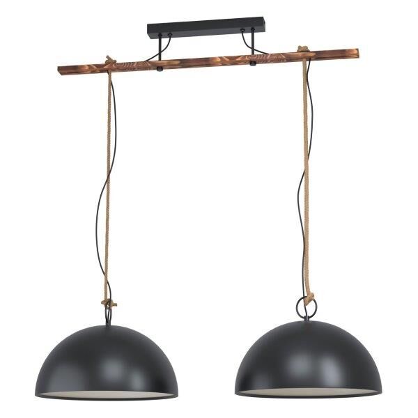 Eglo Vintage 43397 HODSOLL Závesné svietidlo E27 2x40W čierna, hnedá