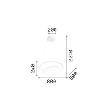 Ideal Lux 342412 OZ závesné svietidlo D800mm LED 52W 5800/2330lm 2700K čierna ON-OFF