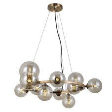 ITALUX PND-406007-11-HBR Canello závesné svietidlo 11xG9 D700mm mosadz, jantárová