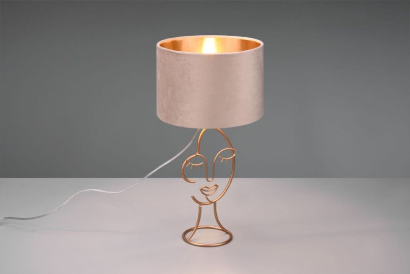 TRIO Reality R51221044 MARY stolní lampa V450mm 1xE27 zlatá, starorůžová