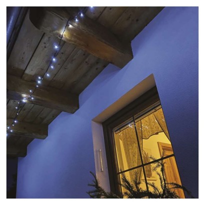 D4AC05 EMOS CLASSIC vánoční řetěz 240 LED, zelený drát, 24m, časovač, studená bílá, IP44