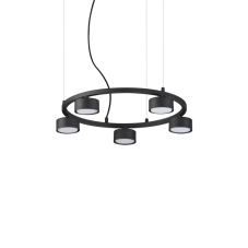 IdealLux 235516 MINOR ROUND SP5 závěsné svítidlo GX53 5x15W IP20 černá