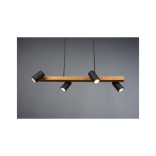 TRIO 312490432 MARLEY závěsné svítidlo 4xGU10 černá matná, drěvo