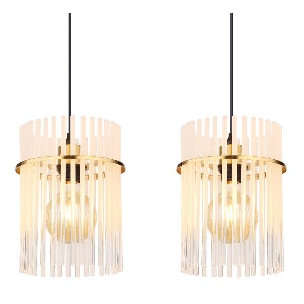 GLOBO 15698-4HM GORLEY závesné svietidlo 4xE27 zlatá, biela