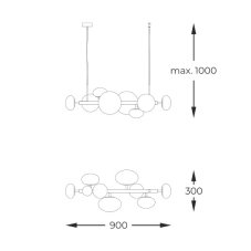Závěsné svítidlo 8x G9 černé Zuma Line OMI 1192