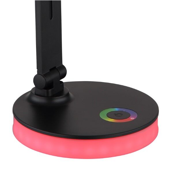 GLOBO 58445B GERALDO stolové svietidlo LED V500mm 5W/538lm 2700+6500+4000K čierna, biela, adaptér, USB kábel, RGB podsvietenie