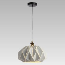 PREZENT 46311 CATANIA závěsné svítidlo 390 mm 1xE27 / 40W, matná bílá / antická mosaz