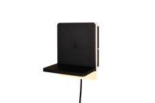 TRIO 248670132 FAIRFIELD nástěnné svítidlo s vypínačem SMD LED 9W/950lm 3000K černá matná, USB port, nabíjecí stanice