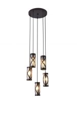 Rabalux 5340 Oberon závěsné svítidlo 350mm 5xE14 5x40W IP20 kávová / jantarové sklo