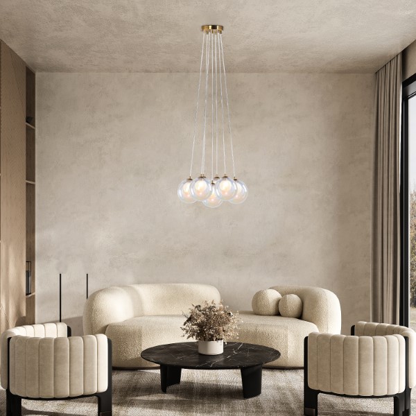 RABALUX 72304 Rosehip závesné svietidlo D450mm 7xG9 champagne, viacfarebná