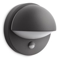 Philips 16246/93/PN June venkovní nástěnné svítidlo E27 1x42W IP44 antracitové s pohybovým čidlem