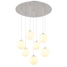 GLOBO 56140-7H RIHA závěsné svítidlo D550mm 7xG9 LED 3,5W/310lm 3000K matný nikl, bílá