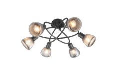 TRIO 662800632 TARIFA stropní svítidlo D590mm 6xE14 černá matná