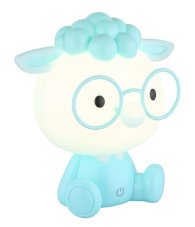 GLOBO 21760B SHEEPY dotyková stolní lampička dětská V220mm LED 1W 48/32lm 3000K modrá, bílá, USB Cable incl., 3StepDIM