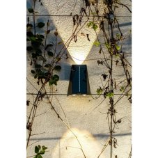 Immax 08490L IMMAX WALL-4 vnější solární nástěnné svítidlo LED 120x155x83mm 2W 2700-3000K, světelný senzor, IP54, černá