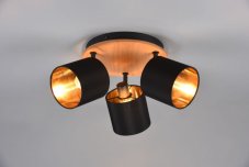 TRIO Reality R81333930 TOMMY stropní bodové svítidlo/spot 3xE14 černá, imitace dřeva