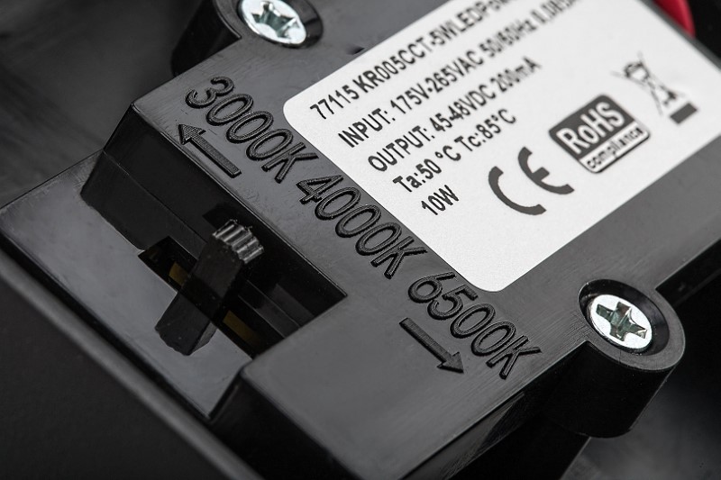 RABALUX 77115 Zaragoza vonkajšie nástenné svietidlo so senzorom LED 9W/800lm 2700+4000+6500K IP54 čierna