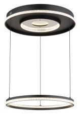 GLOBO 48041H MARSH závěsné svítidlo D600mm LED 54W 6716/2035lm 2700-6500K černá, křišťálový efekt, časovač, dálkový ovladač