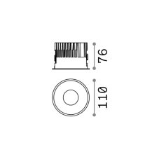 Ideal lux Pro 266497 OFF zápustné svietidlo D110mm LED 15W 1300/1070lm 3000K IP54 biela, UGR