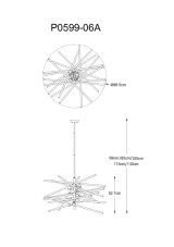 Závesné svietidlo 6x G9 zlaté Zuma Line REYKJAVIK P0599-06A-V7AC