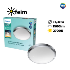 Philips Doris LED CL257 Stropné svietidlo do kúpeľne kruhové 17W/1500lm 313mm 2700K IP44 chróm
