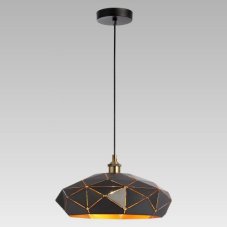 PREZENT 46310 CATANIA závěsné svítidlo 390 mm 1xE27 / 40W, matná černá / zlatá / antická mosaz