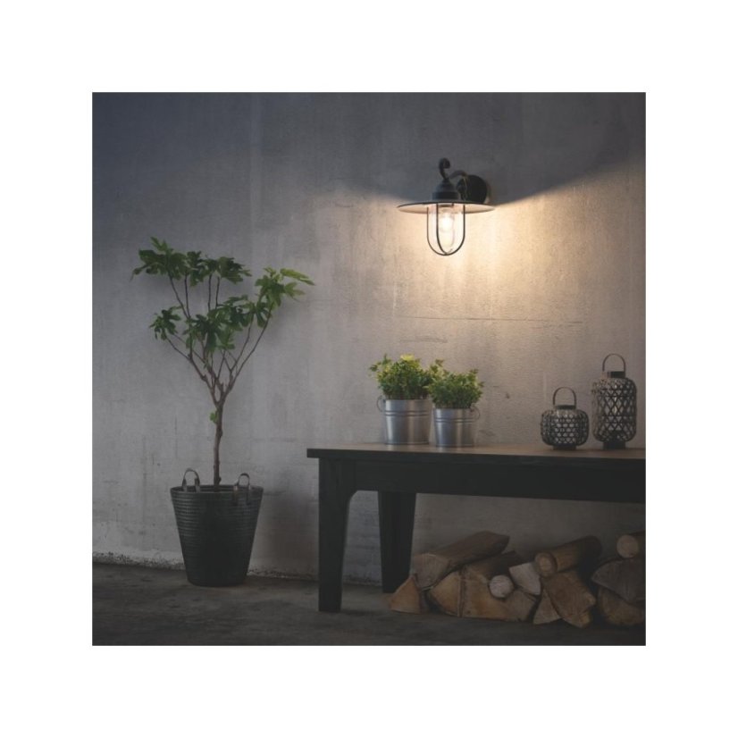 Philips 16270/30/PN Pasture nástenné svietidlo čierne 1x E27 IP44