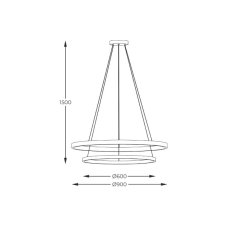 LED závesné svietidlo 7900 lm 3000+4000+6000K čierne Zuma Line HORIK PEN89424-60+90BK