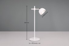 TRIO Reality R57791101 MAXIMA dotyková stolní lampička/nástěnné svítidlo SMD LED V410mm 3W/250lm 3000K bílá, nabíjecí baterie, USB-C port