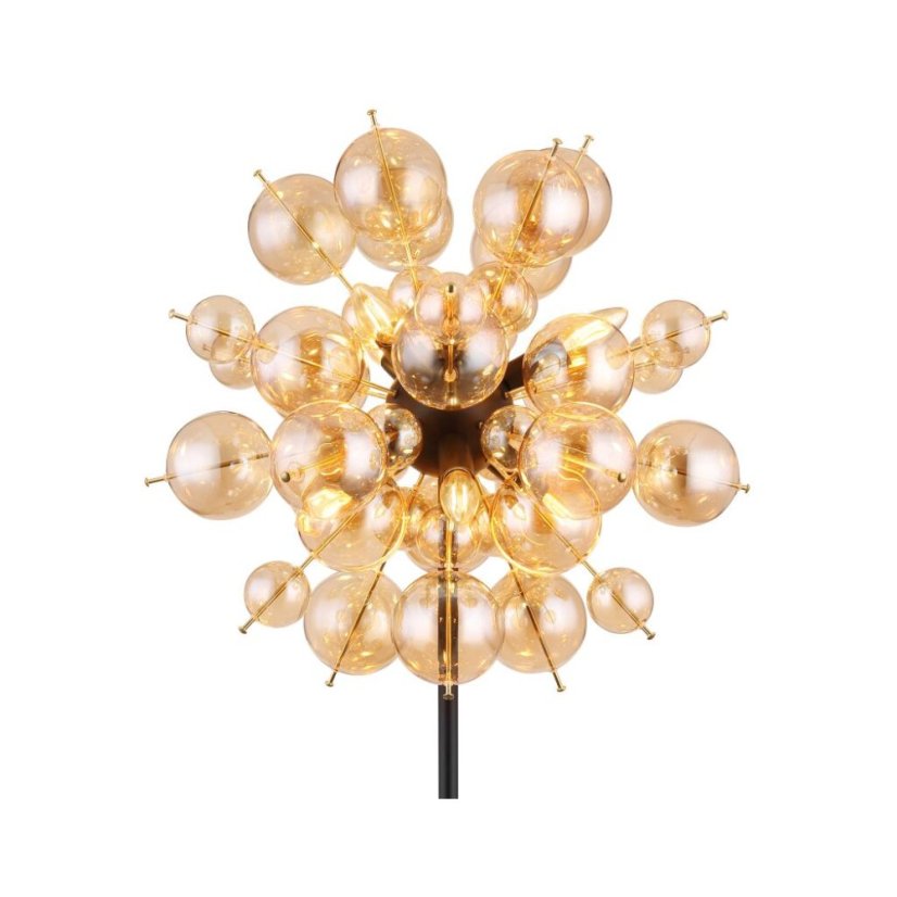 GLOBO 15633SA UDO stojacia lampa V1550mm 6xE14 čierna matná, jantárová