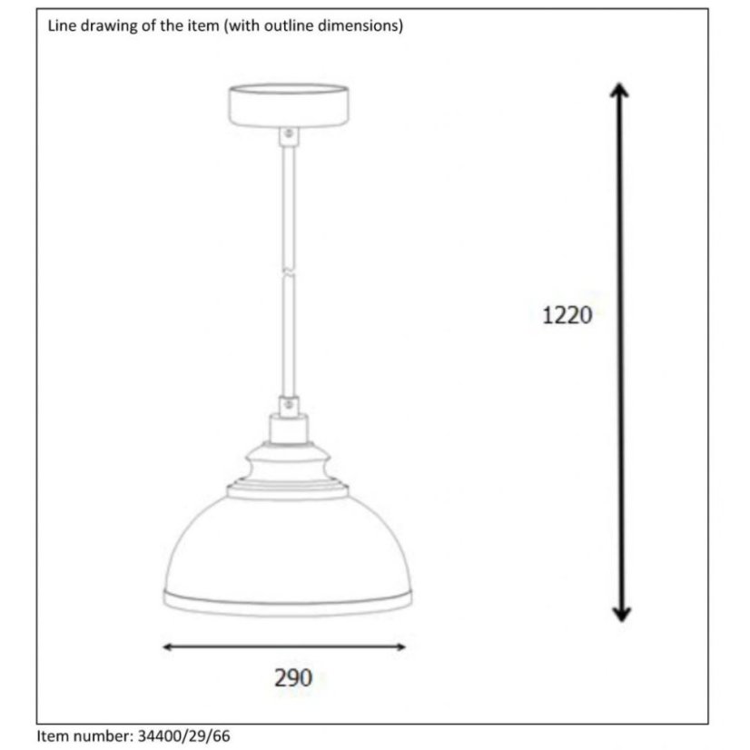 LUCIDE 34400/29/66 ISLA závesné svietidlo E14 1x40W