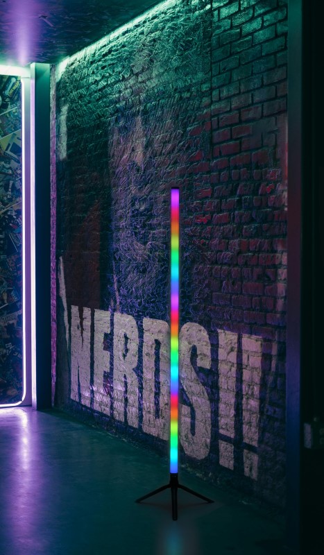 GLOBO 28062 ROCKY dekorační osvětlení - stojací lampa V1130mm LED 7 RGB černá, dúhový efekt, USB Cable incl., dálkový ovladač