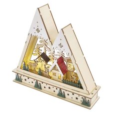 EMOS DCWW39 vánoční dekorace domeček 8 LED V23,5cm 0,6W teplá bílá, časovač, 2xAA excl.