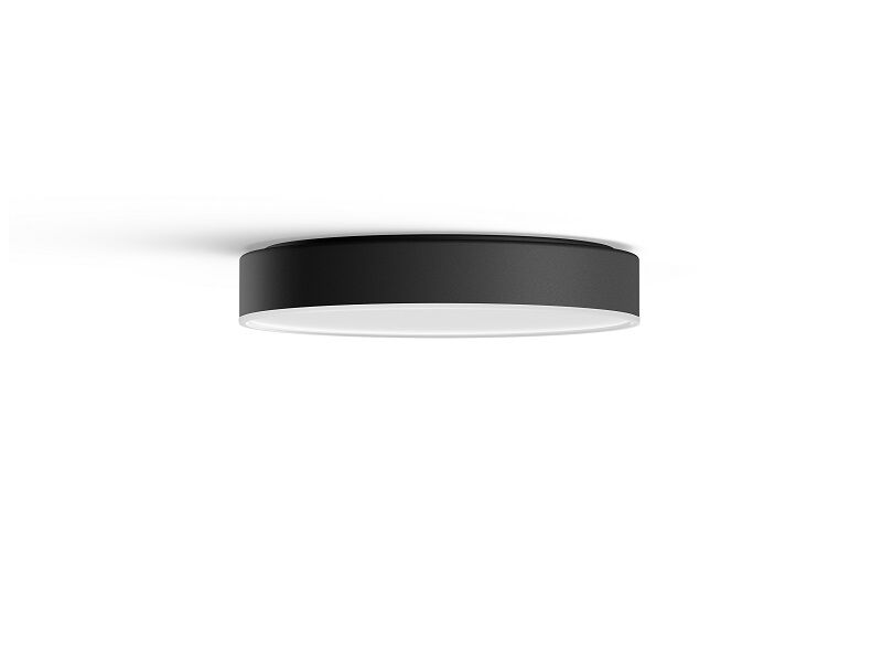 Philips HUE LED White Ambiance 41158/30/P6 Enrave S stropné svietidlo 9,6W 1220lm 2200-6500K 26,1cm čierne stmievateľné BlueTooth + HUE Switch