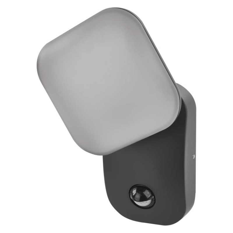 EMOS ZGE044L NIKA venkovní nástěnné svítidlo LED 120 × 120 × 200 12,8W 900lm 3000K IP44 se senzorem antracit