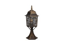 TRIO 505960128 VOLTURNO venkovní stojanové svítidlo/sloupek V470mm 1xE27 IP23 starožitná mosazná