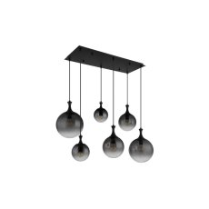 GLOBO 15885-6H DALTON závesné svietidlo 6xE27 čierna, dymová