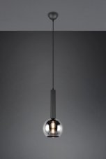 TRIO 310300132 CLAYTON závesné svietidlo 1xE27 D200mm čierna matná, dymová