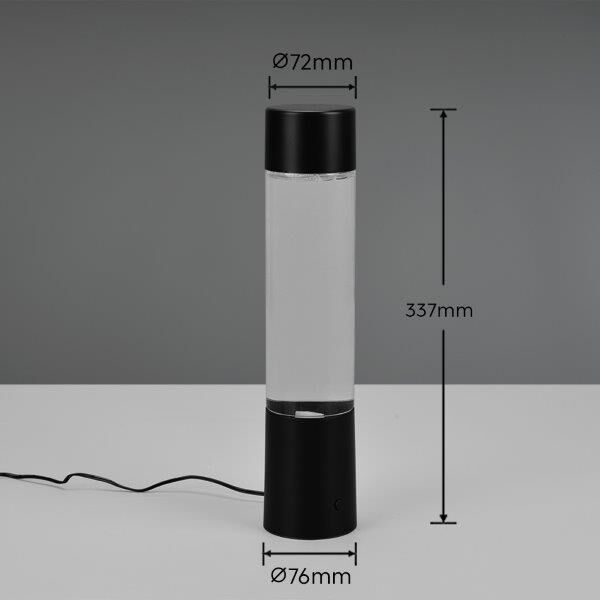 TRIO Reality R50751032 TORNADO dekoratívna stolná lampička SMD LED V340mm 0,9W RGB čierna matná