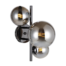 ITALUX WL-406007-3A-BCR Canello nástenné svietidlo 3xG9 čierny chróm, dymová