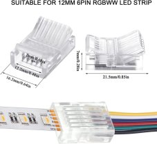 Immax KON6P-12-2 Konektor CLICK pre Immax NEO LITE 07726L 12mm s káblom 10cm, RGB+CCT, 6pin