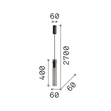 Ideal Lux 345512 FLAM SP závěsné svítidlo D60mm LED 10W 900/420lm 3000K kouřová