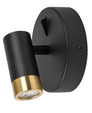 RABALUX 75040 Kadir nástenné bodové svietidlo/spot s vypínačom D120mm LED 3W/270lm 4000K čierna, zlatá
