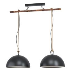 Eglo Vintage 43397 HODSOLL Závesné svietidlo E27 2x40W čierna, hnedá
