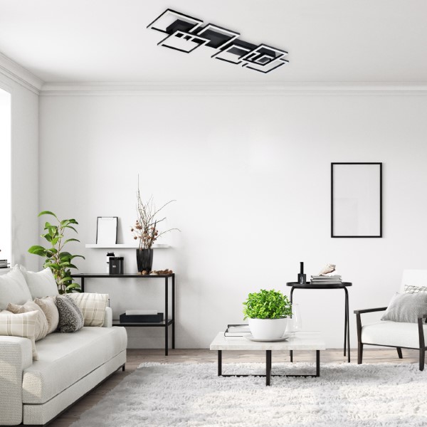 RABALUX 71390 Fatma stropní svítidlo LED 40W/3500lm 3000-6500K černá, bílá, stmívatelné, dálkový ovladač