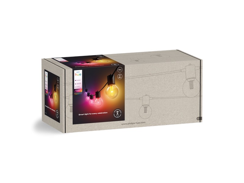 8720169371538 Philips Hue White and color gradient Low volt Festavia vonkajšia svetelná reťaz - 20 žiaroviek LED 17W/1000lm 1000-20000K+RGB IP65 čierna + Outdoor PSU 30W