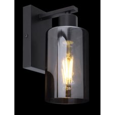 GLOBO 15465W HADERA nástenné svietidlo 1xE27 čierna matná, dymová