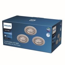 Philips Sparkle LED SL261 Zápustné svietidlo kruhové 5W/350lm 85mm 2700K nikel 3-set
