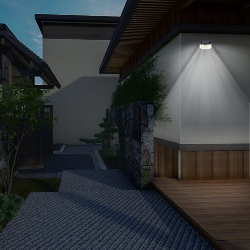 Immax 08486L IMMAX SIDE vonkajšie solárne nástenné svietidlo LED 4W/300lm 6000K, IP65, PIR senzor, čierna